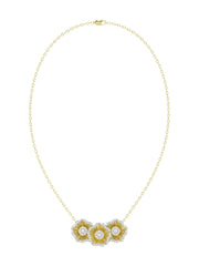 Halo Flower Yellow Pendant Necklace