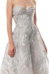 Silver Feather Cocktail Dress