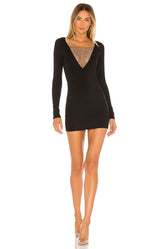 Maris Deep V Mini Dress