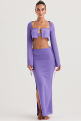 violet cutout maxi skirt