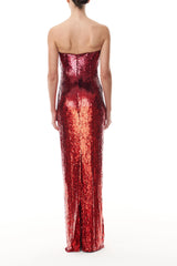 Ombre Sequin Column Gown