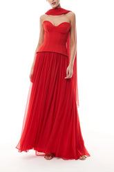 Vermilion Drop Waist Corset Gown