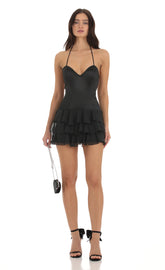 Ruffle Dress in Black