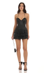 Ruffle Dress in Black