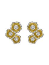 Halo Flower Yellow Gold Earrings