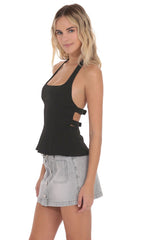 Back Bows Halter Top in Black