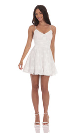 Fit and Flare Dress in Floral White