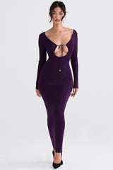 grape ribbed knit maxi dress