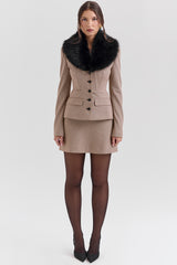 puppytooth check hourglass jacket