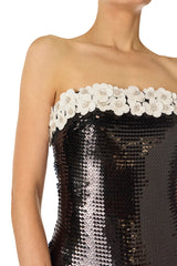 Embroidered Sequin Column Gown