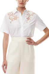 Cotton Poplin Lace Shirt