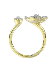 Halo Flower Yellow Gold Ring