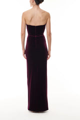 Stretch Merlot Velvet Gown