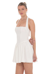 Halter A-line Dress in Ivory