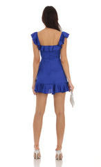 Ruffle Mini Dress in Blue