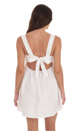 Jacquard Babydoll Dress in White
