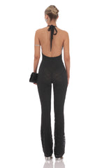 Lace Halter Jumpsuit in Black