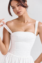 white broderie anglais midi sundress