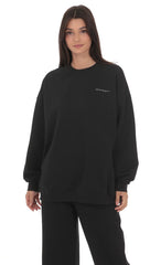 Lucy Oversized Crewneck in Black