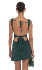 Ruched Bodycon Dress in Heather Green