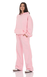 French Terry Sweatpants Pants in Pink