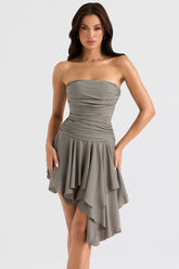 smoke gathered asymmetric dress