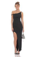 Twist Off Should Maxi Dress in Black