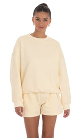Fleece Oversized Jumper in Cream