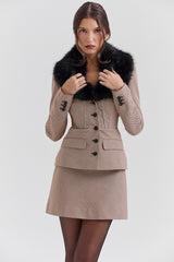 puppytooth check hourglass jacket