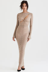 stone floral lace maxi dress