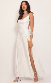 Twinkling Maxi Dress in Ivory Gold