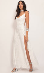 Twinkling Maxi Dress in Ivory Gold