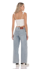 Low Rise Baggy Jeans in Light Blue