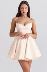 vintage cream tulle mini dress