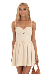 Twist Dress in Beige
