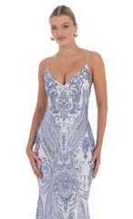 Sequin Mermaid Dress in Blue