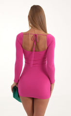 Square Neck Dress in Pink