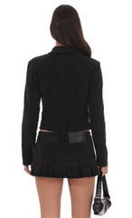 Cropped Denim Jacket in Black