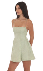 Jacquard Fit and Flare Dress in Sage