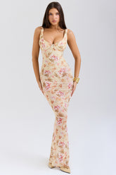 honeyflower print maxi dress