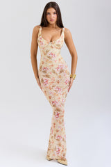 honeyflower print maxi dress