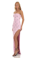 Strapless Maxi Dress in Pink