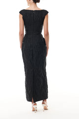 Jacquard V-Neck Column Dress