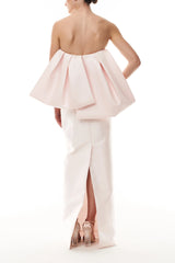 Candy Bow-Draped Column Gown