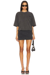 T-shirt Dress With Ruched Mini Skirt
