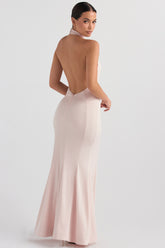 blush halter gown