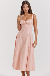 baby pink bustier sundress