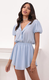 Button Down Dress in Light Blue