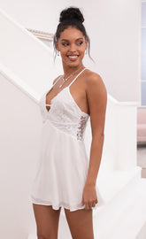 Floral Lace Dress in White