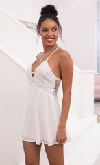 Floral Lace Dress in White